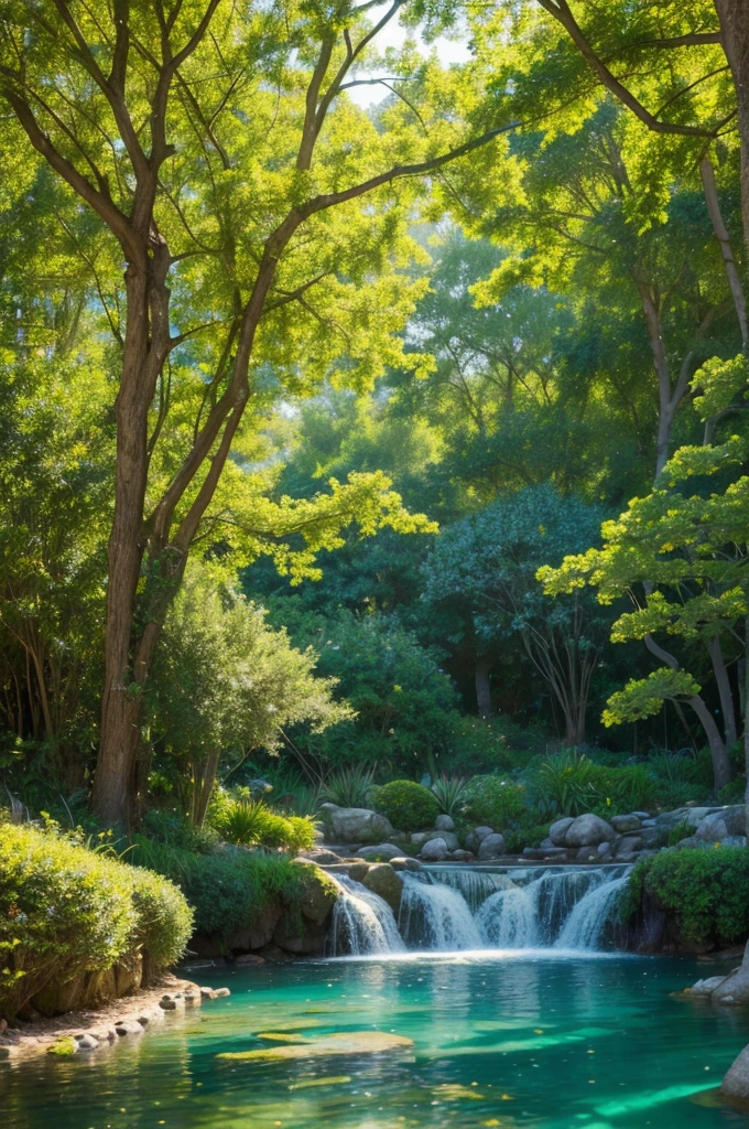 Paradise reveals itself as a lush garden, where golden light bathes every leaf and petal in a heavenly glow. Majestic trees rise towards the sky, its branches intertwine forming a verdant canopy that offers shade and coolness. Flowers of every imaginable color and scent bloom in profusion, perfuming the air with its intoxicating fragrance.

a crystal clear river meanders through the garden, its clear waters reflecting the blue of the sky and the green of the vegetation. Birds with colorful plumage fly freely, their melodious songs filling the air with a symphony of joy and harmony.

In the center of paradise, the tree of life stands, its golden fruits promising immortality and eternal happiness. Around her, angels of radiant beauty stroll, their faces serene and their eyes shining with love and compassion.

The atmosphere of paradise is one of peace, love and happiness. There is no pain, sofrimento ou tristeza, only the fullness of happiness and the certainty of the divine presence. It's a place where dreams come true, where the soul finds rest and life is renewed in its fullness.
