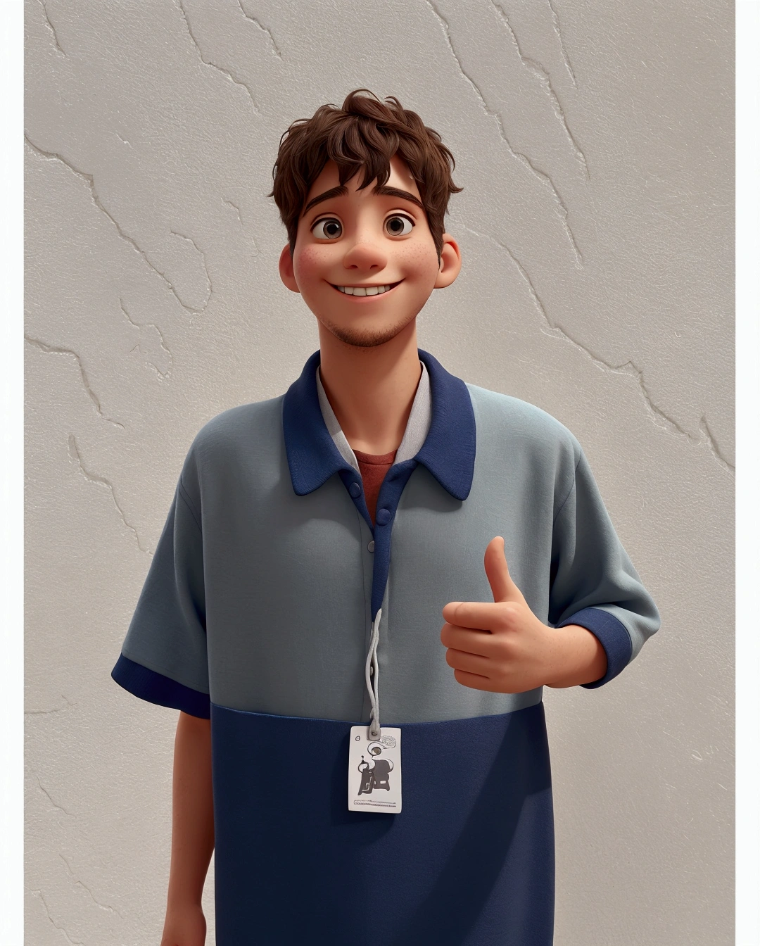 Leave the clothes exactly as they are. make the person smile and give a thumbs up