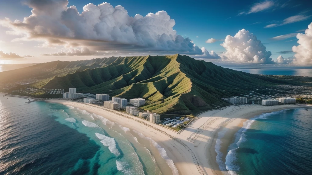 beautiful Hawaii beach only blue sea and white sands nobady