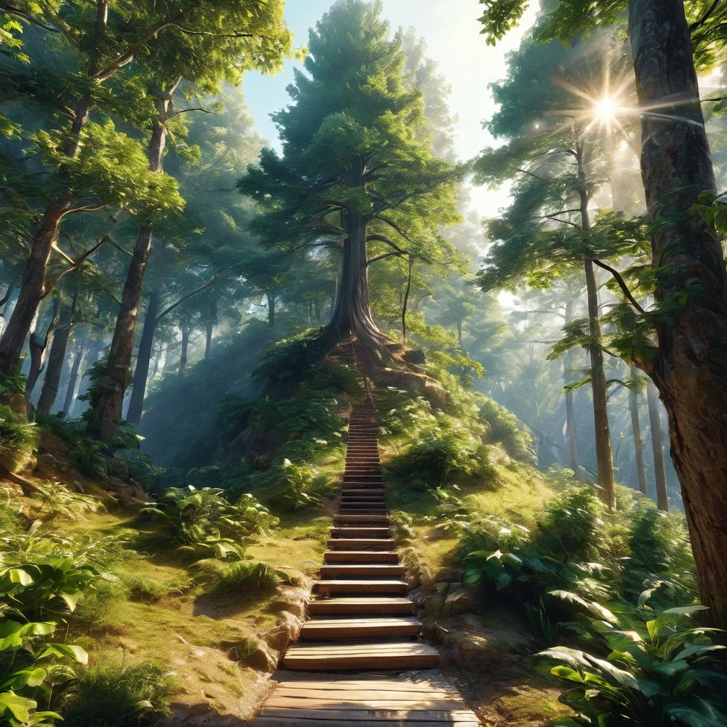 Create an image representing a group of people focused on personal development, social growth, and overcoming stagnation. The image should include the following elements:A Mountain or Staircase: Show someone climbing, symbolizing the effort and journey of growth.Group of People: Include a group of people smiling and interacting, representing socialization and mutual support.Path: Add a road or trail extending to the horizon, indicating a promising future and continuous progress.Growing Tree: Include a robust tree, symbolizing growth and personal development.Open Book: Show an open book, representing learning and self-discovery.Upward Arrows: Add graphics or icons of arrows pointing upwards, showing progress and advancement.The image should have an inspiring and motivational tone, with vibrant colors that convey energy and positivity.