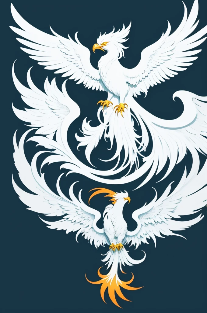 Create a minimalist logo of a super detailed and elaborate Phoenix, Por favor