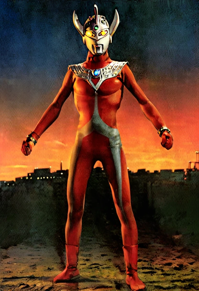 masterpiece, high quality,gay, male nude, NSFW, bdsm, photo realistic, 35mm films,A dark, futuristic laboratory. Ultraman Taro stands naked in the spotlight. His body is bare and tall, skinny with long limbs. flesh skin,human skin,naked body,nude,Only his pectoral muscles are prominent, while his waist and thighs are thin,penis is small,Cables are piercing his body, including his mouth and ears, and they are hanging down from the ceiling,eyes are blackened,"Help me...brother, help me..." he cries as he is unable to move. His body is hairy, he has many old wounds, and small dwarves are watching him from all around.