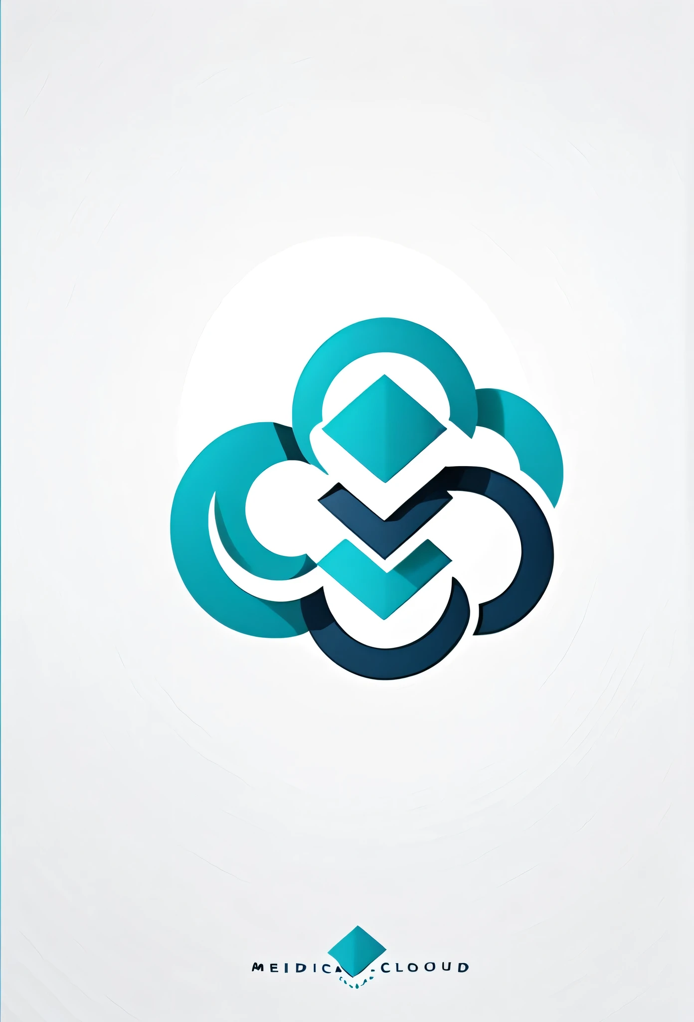 Fashionable MediCloud billing brand logo
"Cloud" logo with a single stroke of medical
Medical Billing brand
The logo is mainly teal and baby blue and stylish,
add blue, white to accent
Pretty cool
chic and modern design
White background