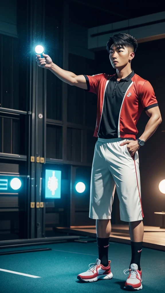 An Asian male trainer standing next to a pokemon meotwo Free background Realistic images make it as real as possible 4D ultra detail Cinematic lighting 8K super hyper quality Remote camera capture Full body