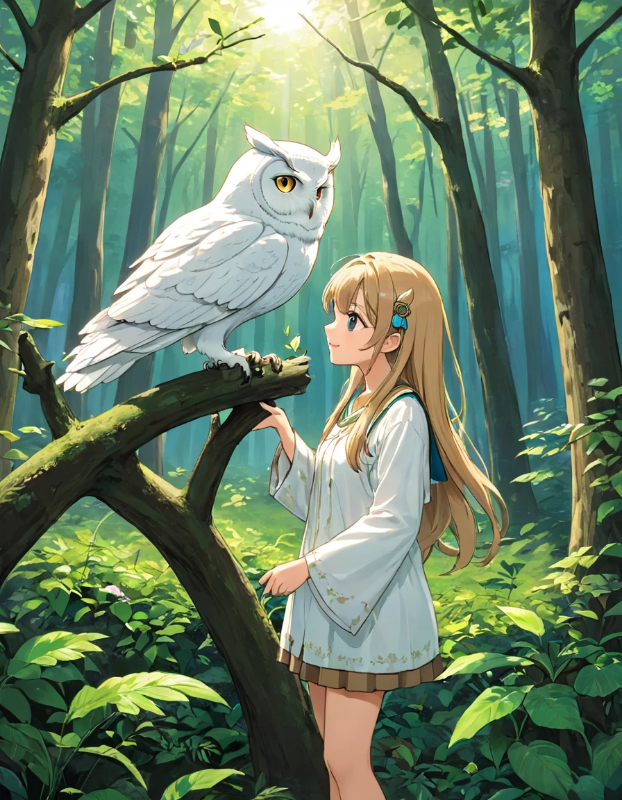 Vivid, detailed, HD quality, Natural look, masterpiece, 最high quality, high quality, detailed, ultra detailed, hyper detailed, insanely detailed, Exquisite, beautiful, Full HD, Full HD, 4K, 8k, 16K, High resolution, Absurd,  35mm Film.
once upon a time, there was a young girl named thatly who lived in a small village by the edge of a vast forest. thatly loved nothing more than exploring the forest and discovering new creatures and plants.

one day, thatly stumbled upon a clearing deep in the forest, There she found a pure white owl perched in a tree... The owl looked at her with wise eyes.., He spoke gently with sharp eyes., Melodic Voice.Light blue long hair、ツインテールのbeautiful女の子、Bright smile

"thatly, you have a special talent," The owl said. "you have the ability to see the world in ways that others cannot.. you have a talent for curiosity and wonder.."

thatly was fascinated by the owl's words and asked him how she could use her gift.

"Using curiosity and wonder、youの周りの世界を探検しましょう," The owl said. "question, Seeking new experiences, And keep learning. By doing that, you will come to know yourself and the world better.."

thatly took the owl's words to heart and began to explore the world with a newfound sense of purpose. 彼女はquestionした, Seeking new experiences, And I learned from everyone I met..

As she grows, thatly became known throughout the village as a wise and knowledgeable person. She shared her insight and wisdom with others.., Her curiosity and wonder are what others around her think.々It is also clear.々Inspire、I continued to encourage。.

A few years later, when thatly was an old woman, She returned to the forest clearing、There he met a wise old owl。. She found the tree still standing.., And the owl was still there.

"you&#39;It came full circle, thatly," The owl said. "your curiosity and talent for wonder、私はyouを自己発見と成長の旅に導いてきました.. and now, Now is the time to share that gift with the world., 他の人もyouの足跡をたどるでしょう、So that you can find your own way."

そしてthatで, that