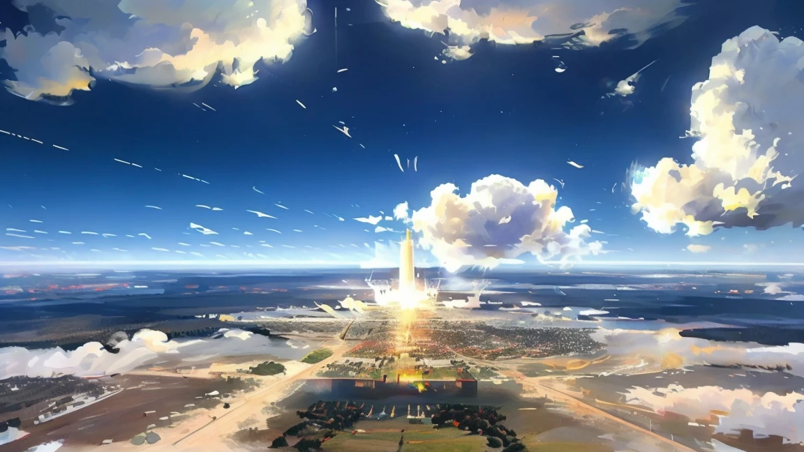 an entirely vertical city, a wall of metal alloys that no one knows where it begins or ends. There are only dark clouds below and the sky above