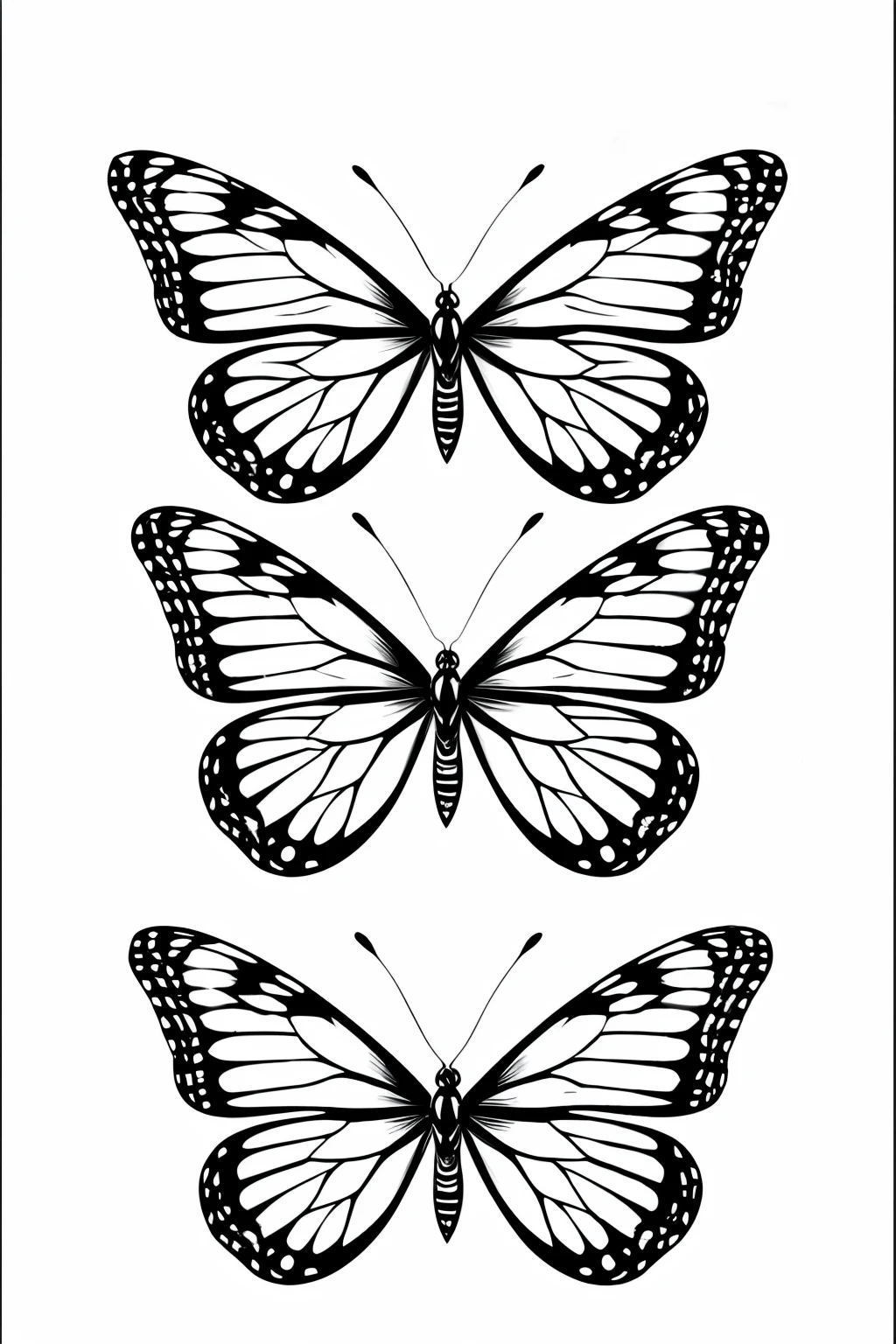 ((best quality)), ((masterpiece)), (detailed), line art for coloring, combine beautiful butterflies with intricate paisley designs