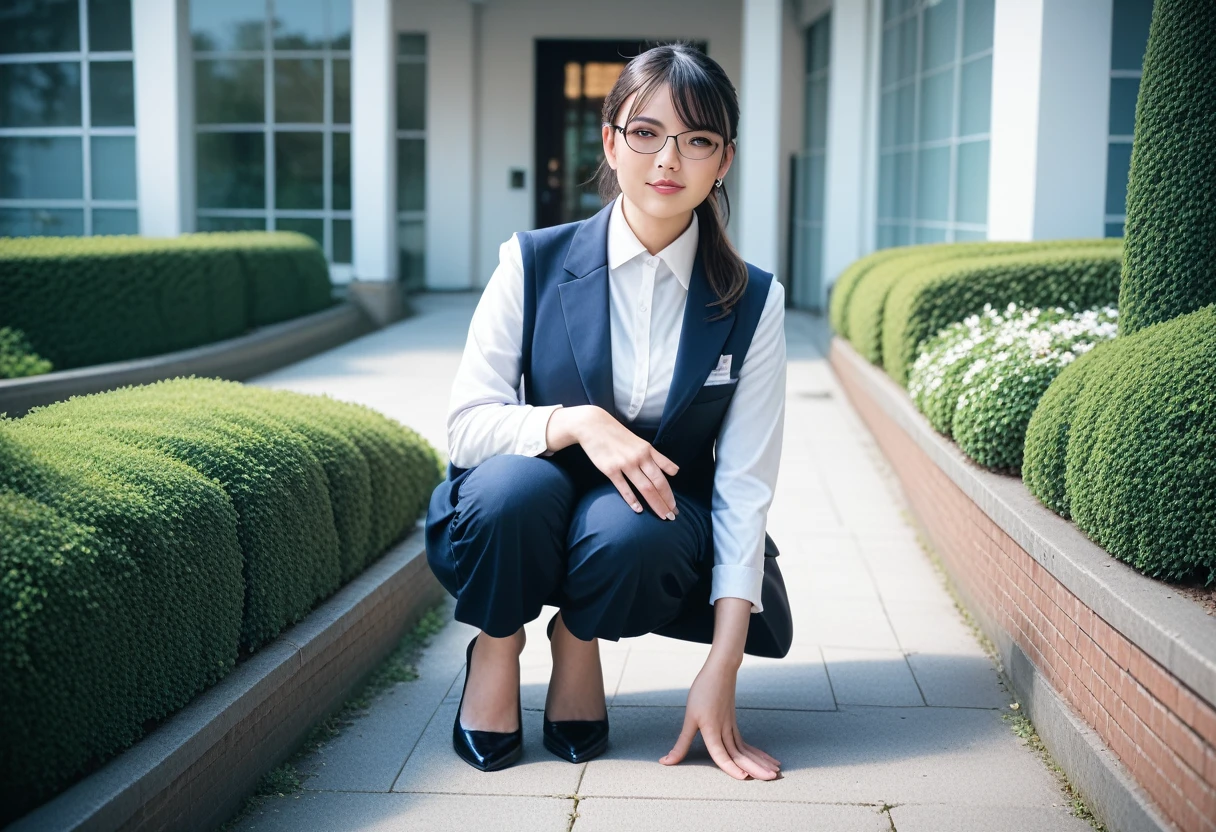 8k, raw photo, best quality, masterpiece, realistic, photo realistic, clear, professional lighting, beautiful face, best quality,ultra high res, realistic japanese beautiful, Super detailed, 1girl, clothed, outdoor, prostrate, full body