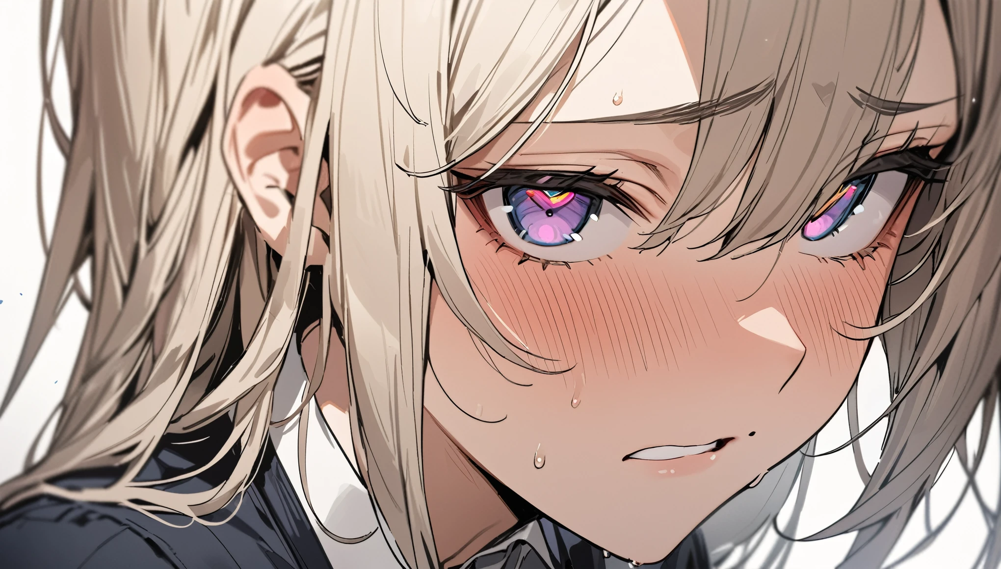 masterpiece, High resolution, perfect face, Korean beautiful high school, 30 years old, beautiful face, white background, embarrassed look, look at the camera, (top quality eyes), detailed texture, look at me, Married woman, cool women, ((high resolution eyes)), hentai
