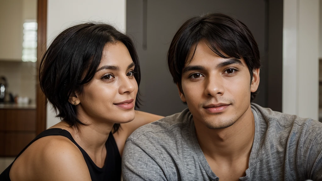 48 year old Brazilian woman , young man 25 years old short black hair