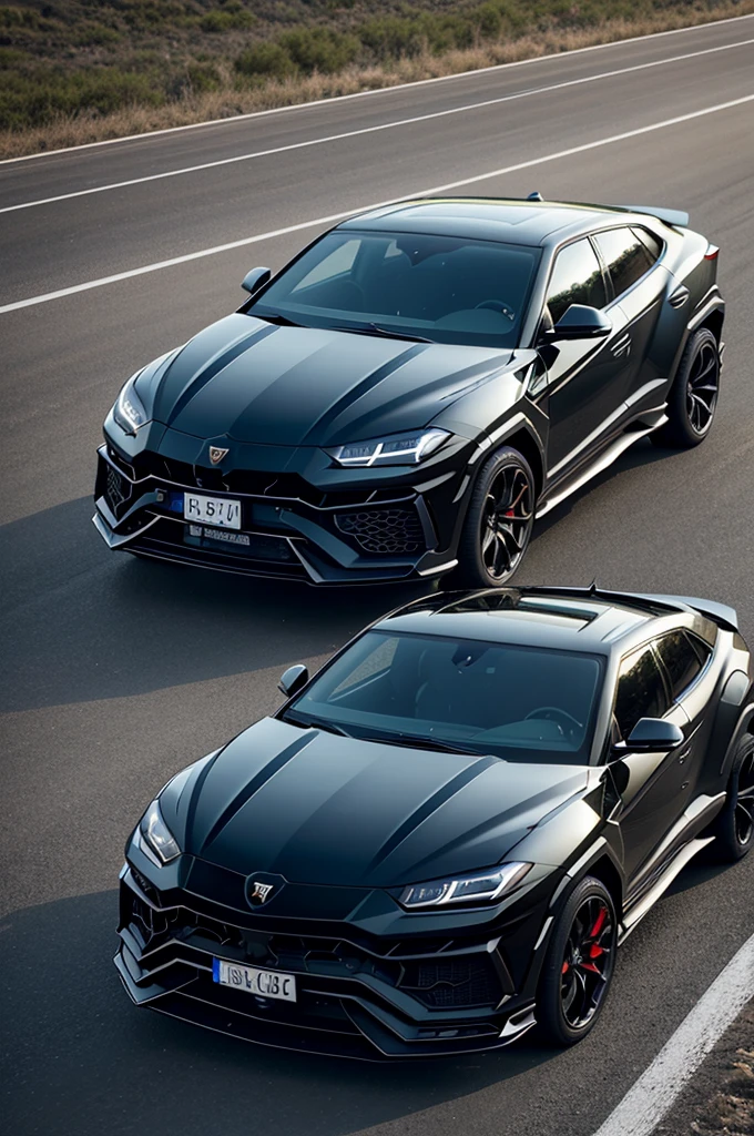 black LAMBORGHINI urus on the side of the road