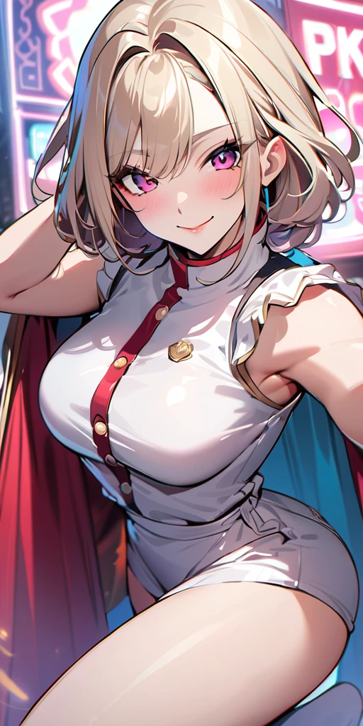 ((Highest quality、masterpiece、Anime Style、Highest quality、High resolution、8k、detailed、ultra-detailed:1.3))、Long legs、Sharp focus:1.2, Beautiful woman with perfect figure:1.4、(smile:1.2), double eyelid、30-year-old woman、Sexy pose、((((Shut your mouth.、One Woman)))),The background is tokyo、アヘ顔,