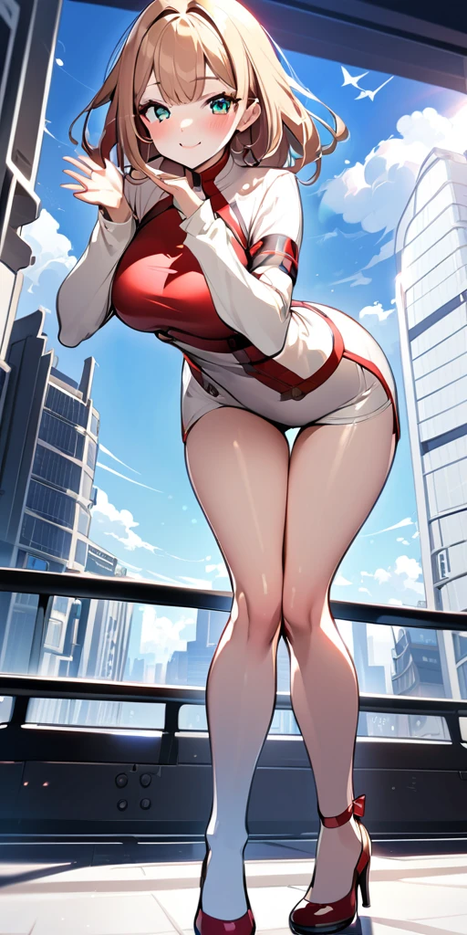 ((Highest quality、masterpiece、Anime Style、Highest quality、High resolution、8k、detailed、ultra-detailed:1.3))、Long legs、Sharp focus:1.2, Beautiful woman with perfect figure:1.4、(smile:1.2), double eyelid、30-year-old woman、Sexy pose、((((Shut your mouth.、One Woman)))),The background is tokyo、アヘ顔, 