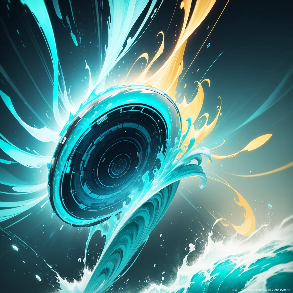 **Create an image of vibrant energy in a cyan color. The energy should be depicted as dynamic, flowing waves or pulses of light that radiate a bright, electrifying cyan hue. Incorporate abstract patterns and gradients to illustrate the movement and intensity of the energy. The scene should have a futuristic or ethereal quality, with the cyan energy creating a striking contrast against a darker background or blending seamlessly into the surrounding space, highlighting its brilliance and power.**