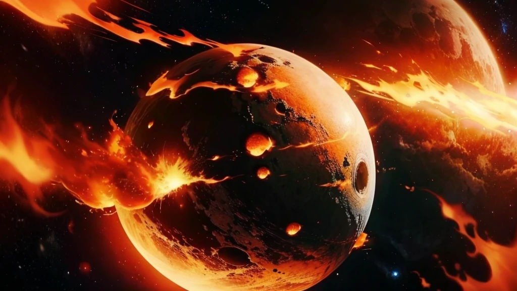 a planet on fire