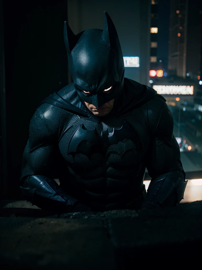 tired batman at night