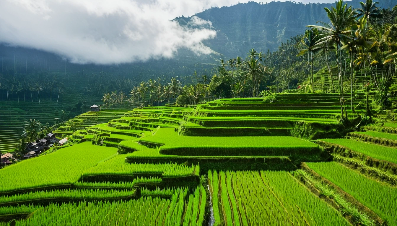 rice terraces, ricefield, mountain, bali