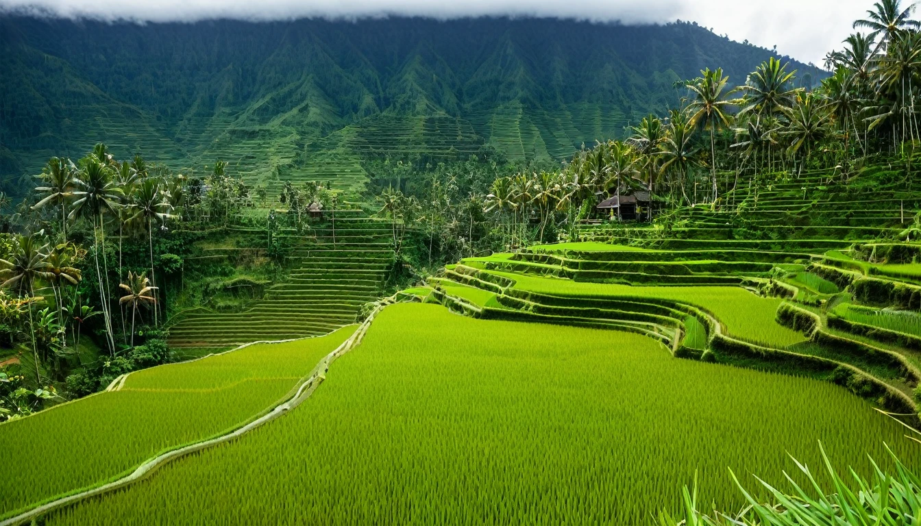 rice terraces, ricefield, mountain, bali