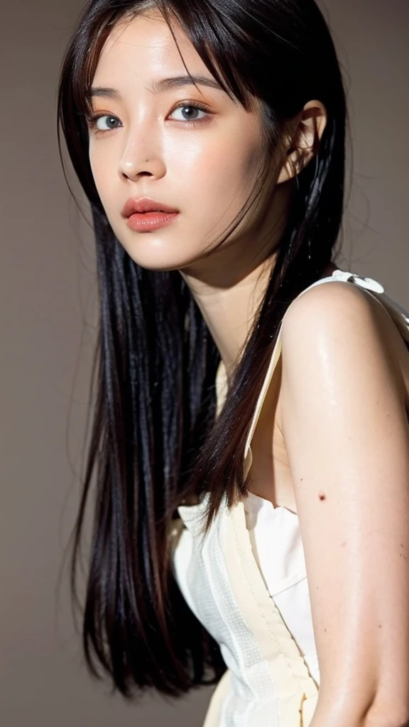 (raw photo:1.2), (photorealistic:1.4), beautiful detailed girl, very detailed eyes and face, beautiful detailed eyes, ridiculous, incredibly ridiculous, huge file size, super detailed, high resolution, very detailed, best quality, masterpiece, very detailed, unified, 8k wallpaper, amazing, Fine details, masterpiece, best quality, very detailed CG uniform 8k wallpaper, light on face, cinematic lighting, pale skin, a close up of a naked woman posing for a picture,completely naked beautiful Japanese woman, beautiful young Japanese woman, big eyes:1.1, double eyelids:1.1, thick lips, parted lips:0.8, shoot from side, looking at viewer,gleaming skin,shiny skin