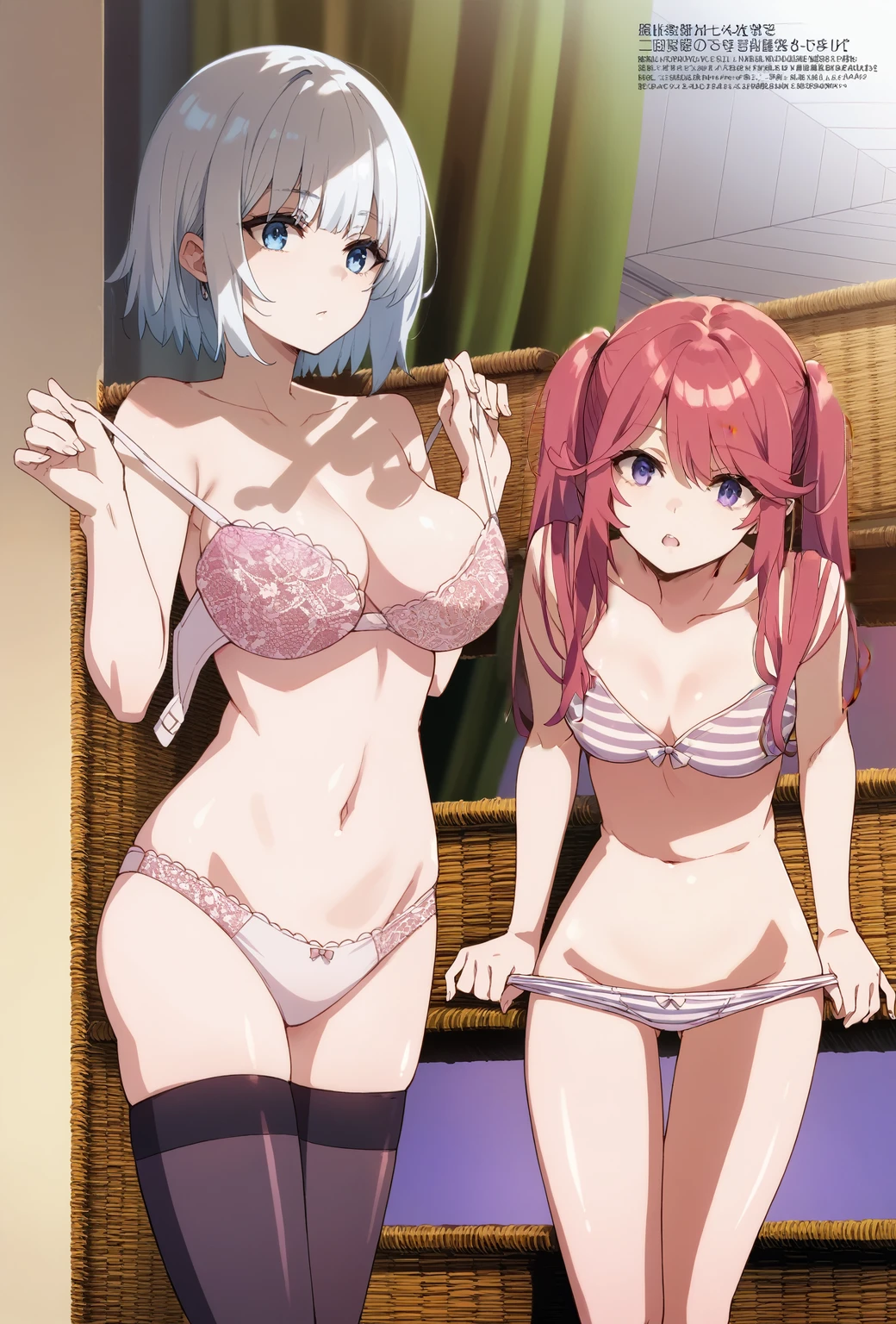 purple eyes,blue hair,long hair,twintails,naked,bare skin,topless