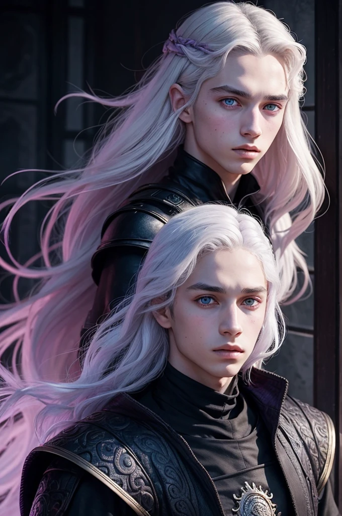 age Targaryen man, with purple eyes
