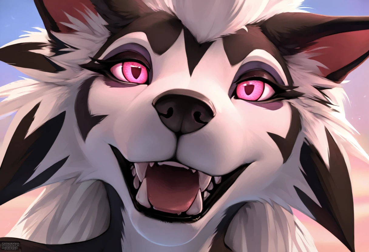 (Masterpiece), (Best quality),  (Anthro Frey:1.3, Khartoum:1.2, Anthro:1.3, Frey:1.2, Solo female:1.2), (extremely deTailed:1.3),(Checkpoint model:1.3),(deTailed eye,pink eye),midnight lycanrock, Looking at the viewer, Dog face, Dog nose, Dogs mouth, Lycanroc&#39;s beautiful face, pink eye, Medium breast, Tail, ((Best quality, 8 k, tMasterpiece:1.3)), sharp:1.2, Perfect personality, beautiful woman:1.4, Slim abs:1.2, ((split:1.2))，Highly deTailed facial and skin texture，A deTailed eye，Double eyelid , Wearing a tanktop , In the garden,Close up nude with no clothes visible genitals, Sitting on a bed ,house background 