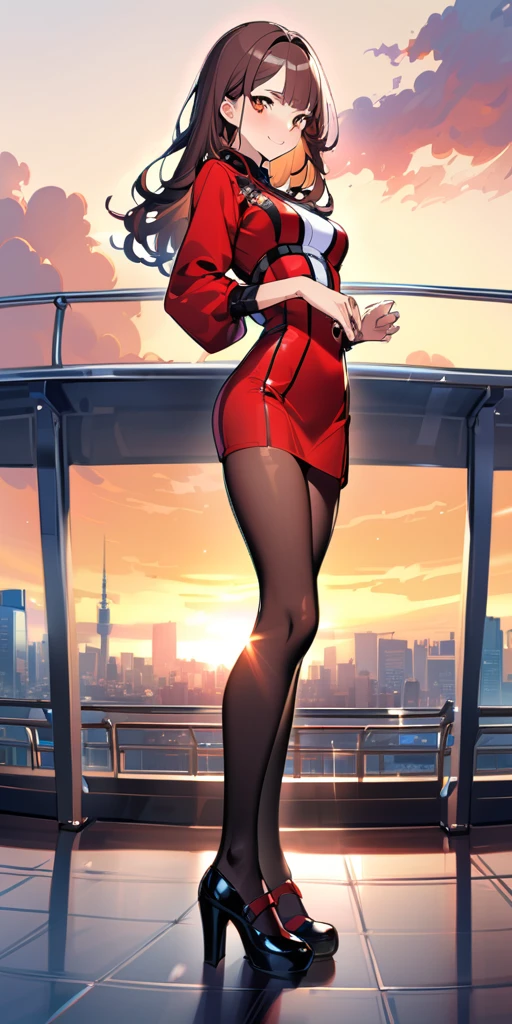 ((Highest quality、masterpiece、Anime Style、Highest quality、High resolution、8k、detailed、ultra-detailed:1.3))、Long legs、Sharp focus:1.2, Beautiful woman with perfect figure:1.4、(smile:1.2), double eyelid、30-year-old woman、Sexy pose、((((Shut your mouth.、One Woman)))),The background is tokyo、アヘ顔, 