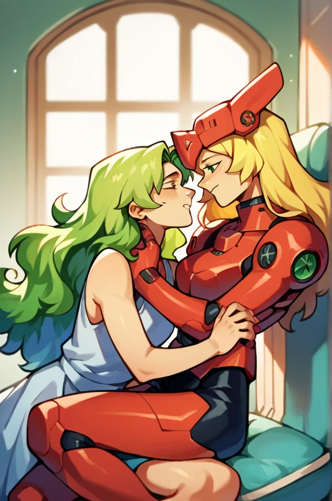 score_9, score_8_up, score_7_up, score_6_up, score_5_up, score_4_up, (source_anime), 2girls, evangellion, quetzalcoatl, elma jouii, yuri, Inside a mecha