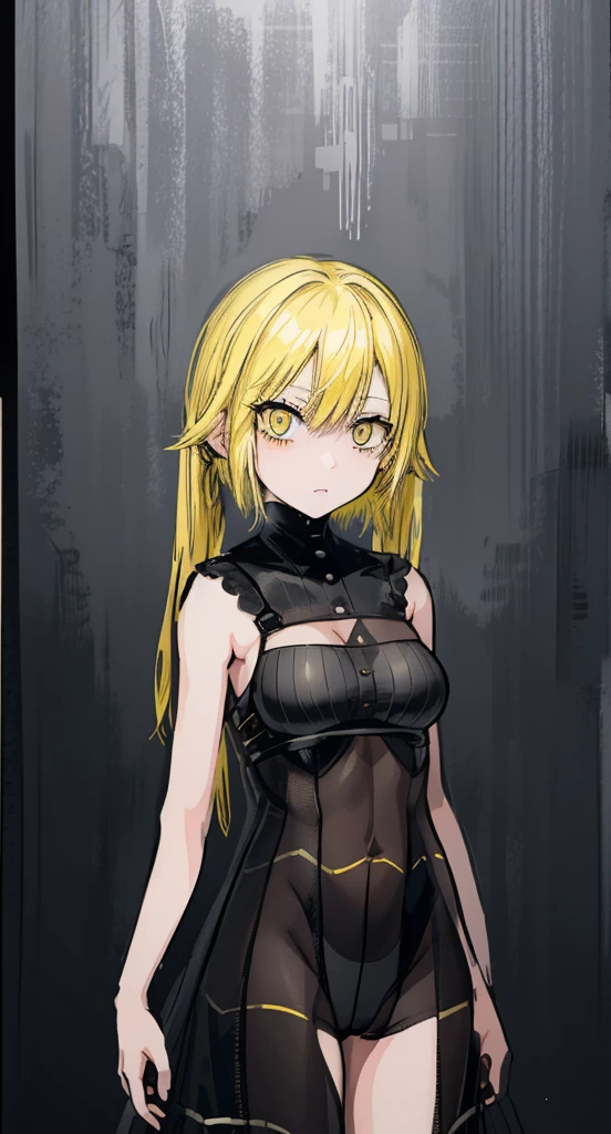 1girl, yellow eyes, yellow hair, bangs,short hair, long pigtails,hair between eyes , diana,
(high resolution, high detail, best quality), annoying, believed, military,flat breasts