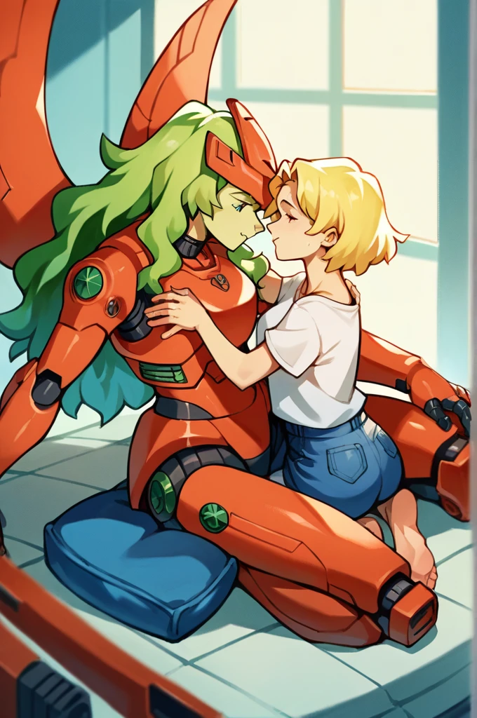 score_9, score_8_up, score_7_up, score_6_up, score_5_up, score_4_up, (source_anime), 2girls, evangellion, quetzalcoatl, elma jouii, yuri, Inside a mecha