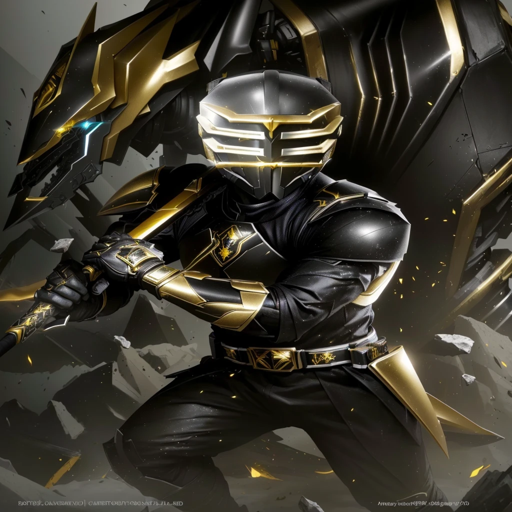 a close up of a person in a costume with a sword, the secret seventh power ranger, black and golden armor, gold obsidian armor, black and gold armor, heavy gold obsidian armor, sleek gold armor, unreal engine render saint seiya, gold armor, gold armour suit, tokusatsu, power ranger, gold and silver armour suit, new costume concept design, change helmetarafed image of a man in a black and yellow costume holding a baseball bat, the secret seventh power ranger, power ranger, fan art, tokusatsu, hq artwork, inspired by Ryūsei Kishida, green power ranger, ranger, textless, highly detailed exquisite fanart, sharp high quality artwork, high quality fanart, power, detailed fanart
a close up of a person holding a sword in a black and gold outfit, the secret seventh power ranger, black and golden armor, gold obsidian armor, black and gold armor, heavy gold obsidian armor, gilded black uniform, mk ninja, black armor with yellow accents, nova, sharp sleek edged black armor, tokusatsu, sharp black armor, power ranger