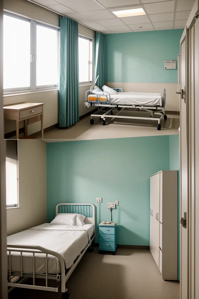 Hospital room, from the expectations of a patient in bed