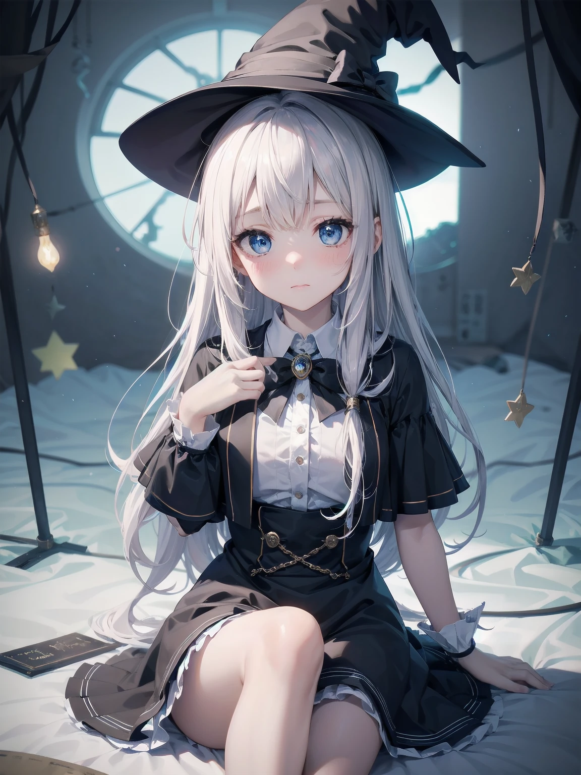 🎶, (🧙♀️), ✡, ✨(black hat), , Alice in Wonderland, Alone, very beautiful, cute, adorable, embarrassed, alone, blue eyes, white skin、look at viewer、looking up,kawaiitech, pastel colors, kawaii, cute colors,Alice in Wonderland, alone, very beautiful, cute, adorable, embarrassed, alone, blue eyes, white skin,skirtlift