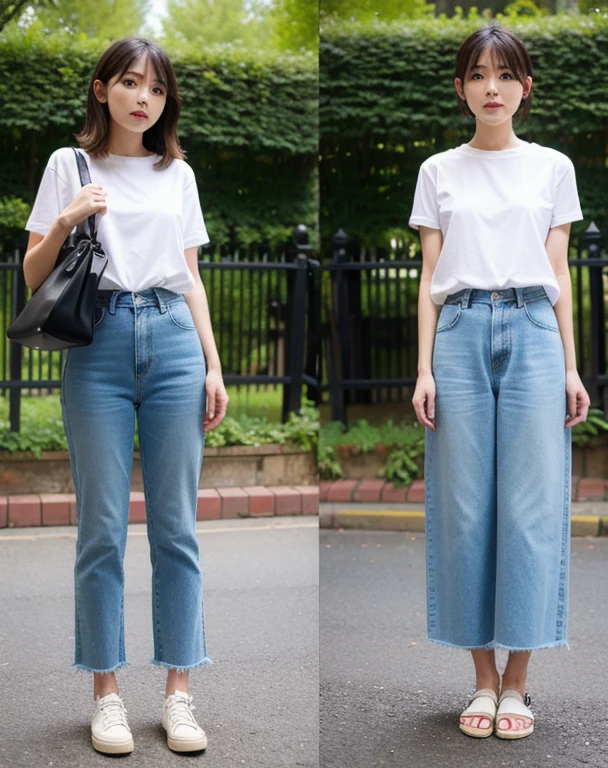 People with good posture,
Looks naturally attractive,Are standing、woman
