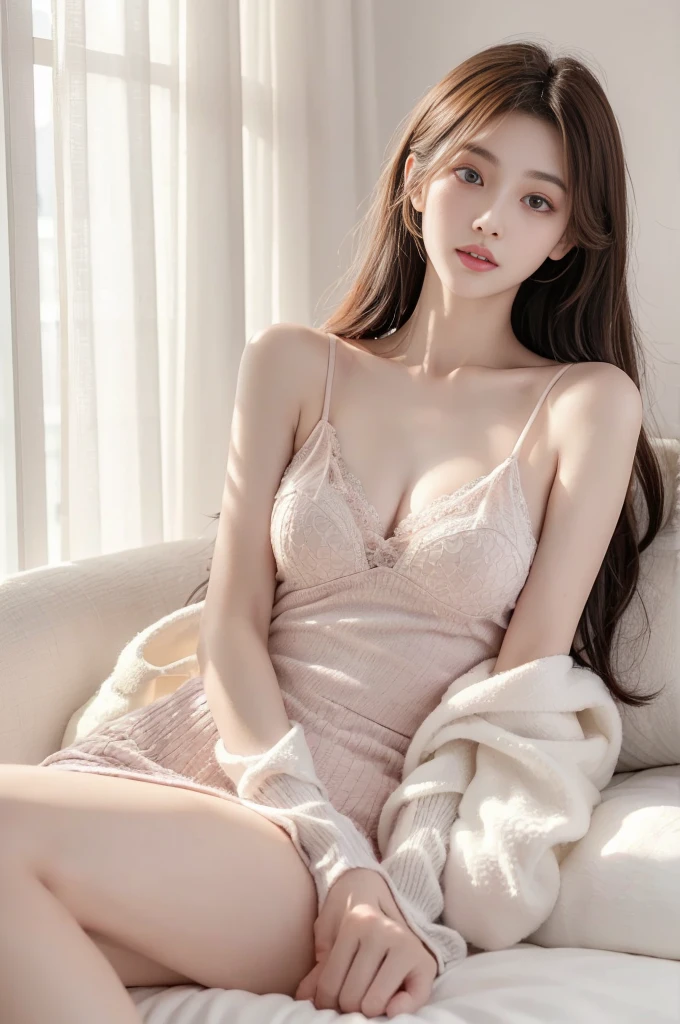 (high details:1.4)、(surrealism:1.4)、(soft lighting:1.05)、32,000、1 woman、realistic lighting、face lighting、ray tracing、(brightened light:1.2)、(improve quality:1.4)、(Realistic textured skin of the highest quality:1.4)、original photo, lifelike, full body woman love, bed, soggy, big bust, stylish hairstyle, pale skin, black eye, pink lips, (Beloved), (:1.1), ~Through, detailed background, detailed face, delicate eyes, good hair, Anatomically correct body, elastic skin, make up, masterpiece