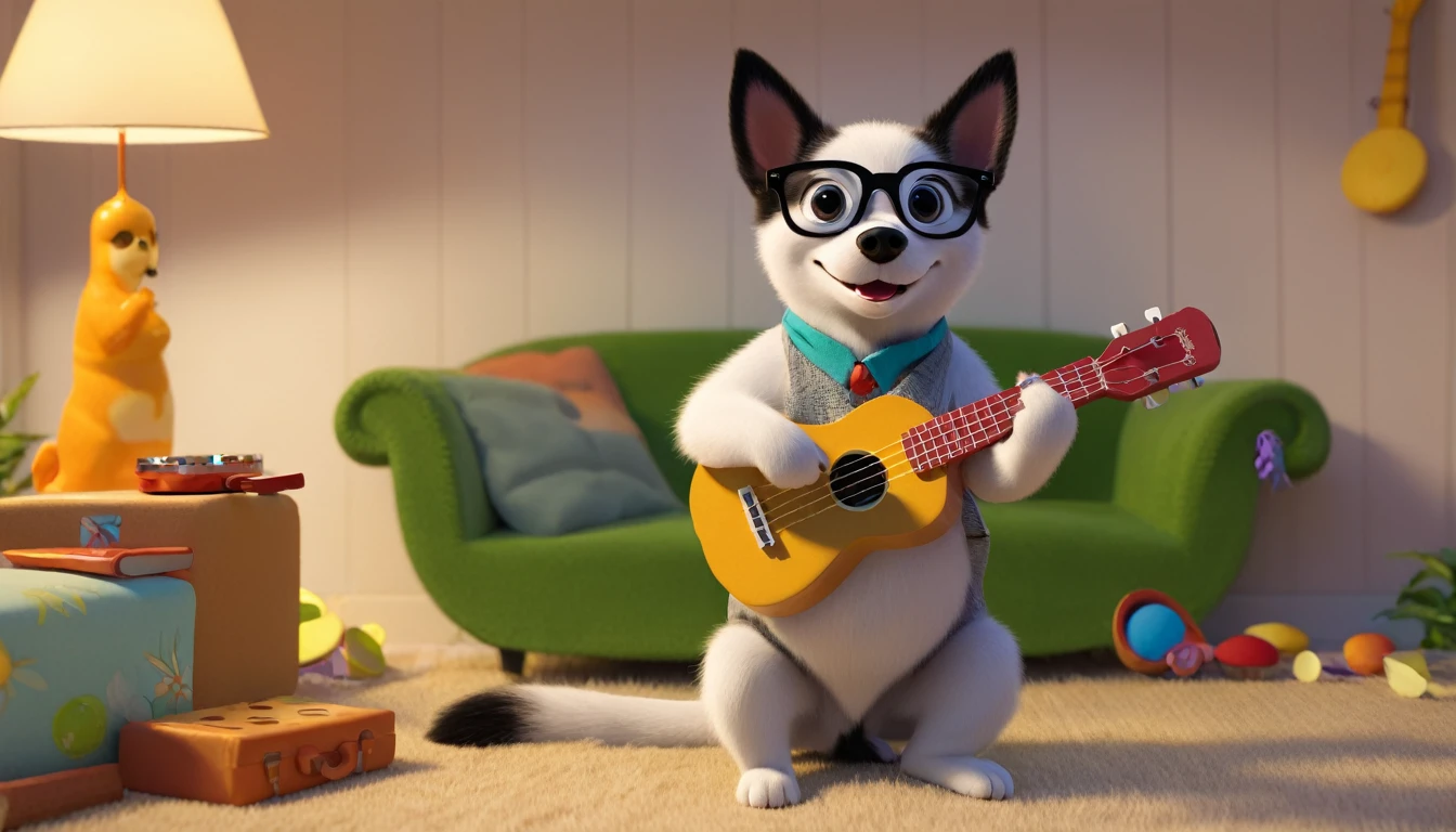 Groucho MAx playing Ukulele, by Genevieve Naylor