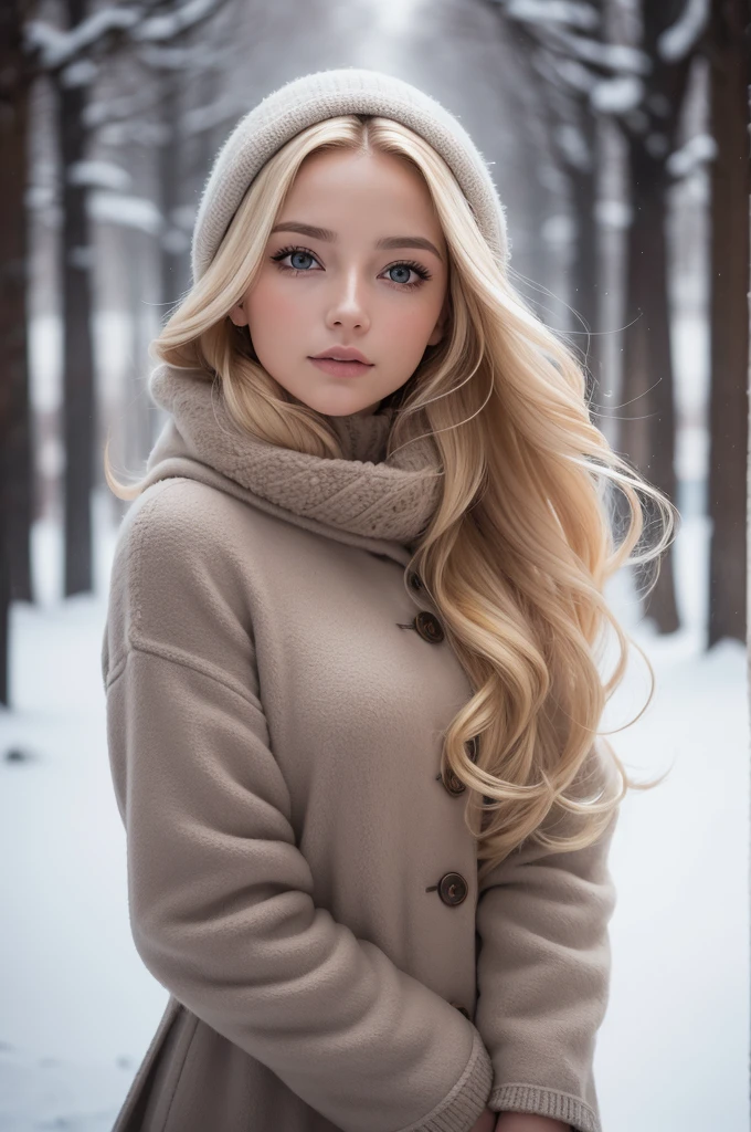 proFessional portrait photograph oF a gorgeous Norwegian girl in winter clothing with long wavy blonde hair, sultry Flirty look, gorgeous symmetrical Face, linda maquiagem natural, wearing elegante warm winter Fashion clothing, ((parado do lado de fora na rua nevada da cidade)), impressionante ambiente urbano moderno, ultra realistic, arte conceitual, elegante, Altamente detalhado, intricado, sharp Focus, depth oF Field, F/1. 8, 85mm, tiro médio, meio do tiro, (((proFessionally color graded))), bright soFt diFFused light, (volumetric Fog), tendências no instagram, hd 4k, 8K