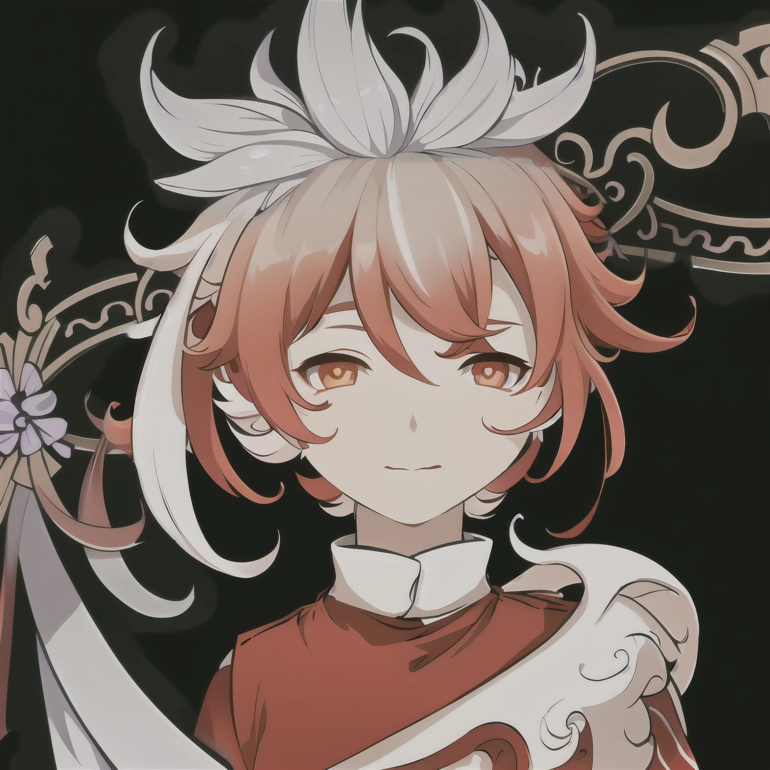 Delete this parts of hair and white thing at bottom