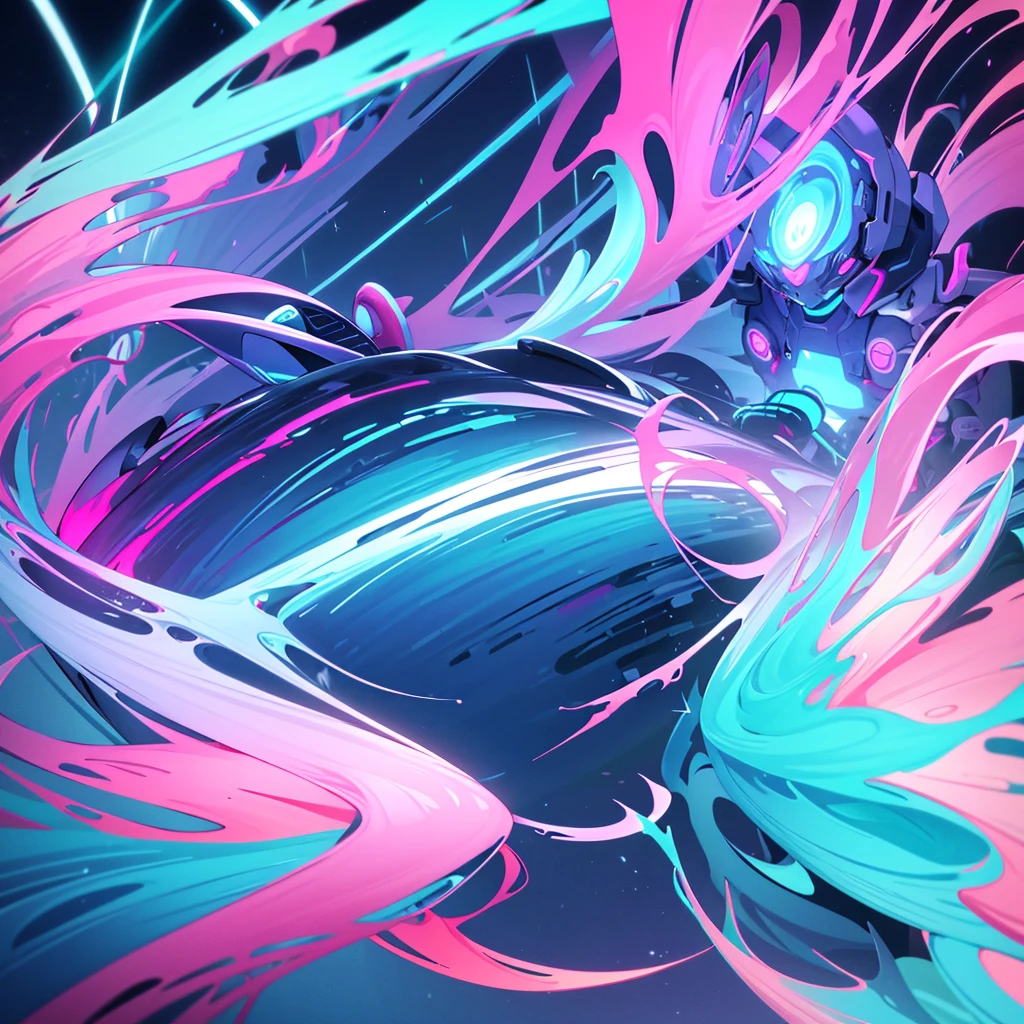**Create an image of abstract energy waves in neon colors. The waves should be vibrant and fluid, featuring a dynamic range of neon hues such as electric blue, hot pink, neon green, and bright orange. The abstract patterns should blend and pulse with intensity, creating a sense of movement and vibrancy. The background can be dark or gradient to enhance the neon colors and make the energy waves stand out with a glowing, luminous effect. The overall look should be futuristic and visually striking, emphasizing the radiant and energetic nature of the neon waves.**