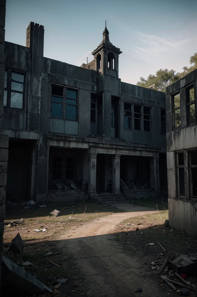 Create a profile picture for my horror themed YouTube channel called GhoulGalore, the name of the channel will be included in the profile photo you will create for me. The theme of the photo can be a scary building, for example, a mental hospital or an abandoned building. It can be a deserted forest. Do not use objects such as people or animals, the location of the buildings should be in a dark place, add horror decorations to the photos, for example, use objects such as knives or blood. It does not have to be just buildings, use scary and unusual creature figures in the photo. The new rule is that the size of the images should be 1920x1080