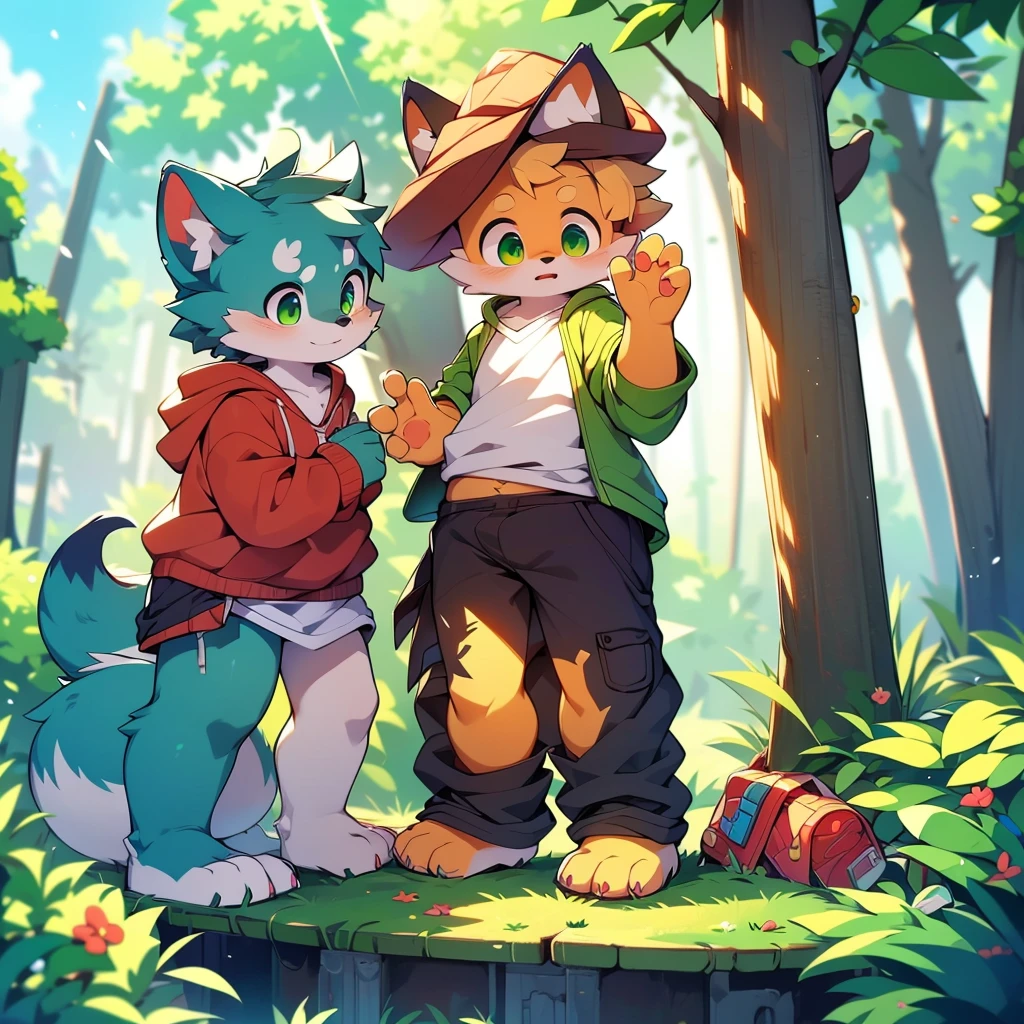 Blue fur, Canine, fox motif, boy, uniform,expensive,One person,