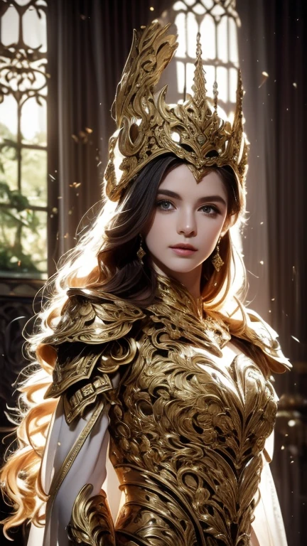 Adriana Malkova is a beautiful, ethereal knight, cheveux verts sombre lumineux, in the style of Boris Vallejo, highly detailed sexy filigree armor, very detailed face, highly detailed skin, sublimely shaped body, abdominaux légèrement dessinés, (Des proportions parfaites), Aesthetics of finely crafted, highly detailed metal , fond foret luxuriante, High quality, masterpiece, Realistic photo, Complex and detailed, 8k, hdr, faible profondeur de champ, Wide light, high contrast, backlight, Sharpness, Photo couleur brute, en regardant la caméra, couleurs fraîches, poitrine push-up