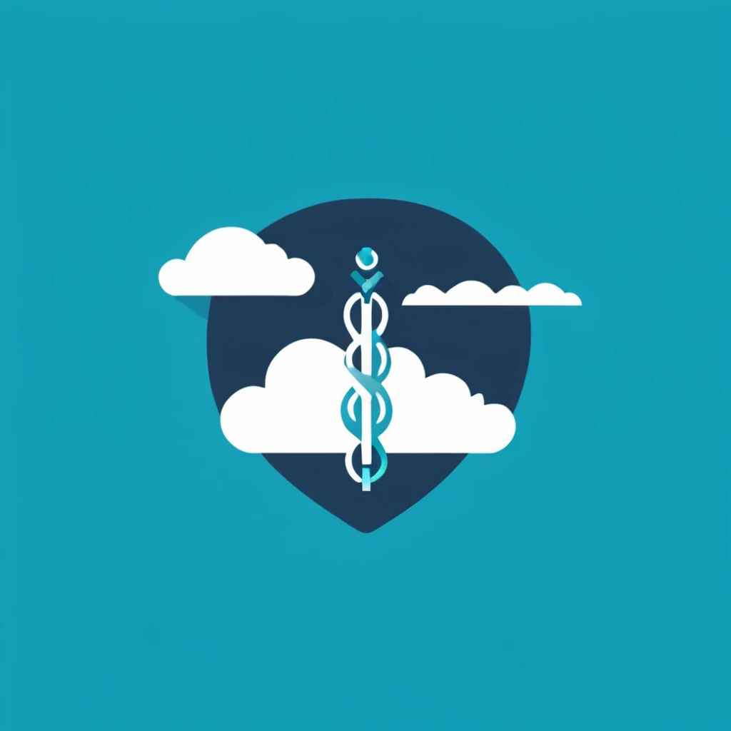 logo, A logo for MediCloud Billing Solutions LLC: Healthcare, Technology, Efficiency, Trust, featuring a cloud symbol and modern design elements, utilizing gradient colors (blue, white, and teal) with a professional look, LogoMediCloud"