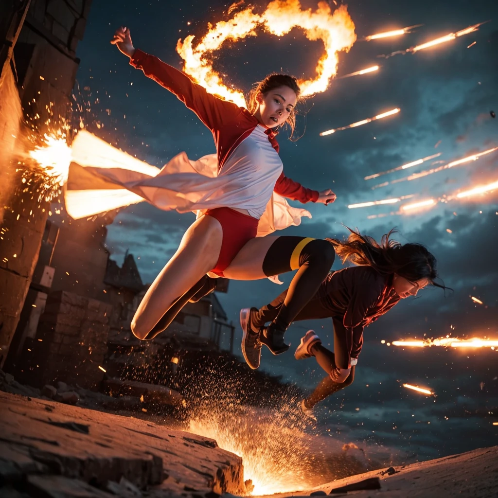 Explosively moving woman Jumping Enter the word FORCE
