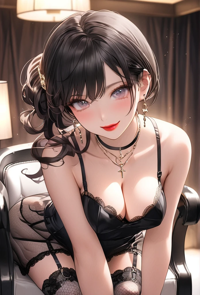 Black penis vibrator in hand, Masturbation Masturbation play,alone、Lewd face He sat on a chair with his knees raised、Rest your hands on the backrest。. Shy and seductive look A look of contempt Body Clear Eyes Round eyes Sit in a luxurious chair office lady Japanese women Manga illustration Beautiful and firm breasts Beautiful E Cup Breasts the body is slim Highest quality 4K Chignon Hairstyle Hair tied up Medium Long Hair Light brown black hair hair ornaments necklace Hotel with a great night view Simple Background Seductive pose garter belt Black lace stockings Earrings 派手なnecklace Fine details Beautiful anime illustrations Beautiful Face alone High resolution, One Girl, Highest quality, Attention to detail, Slightly parted lips Seductive red lips Professional, Vibrant colors, Perfect Anatomy, ideal facitures, 理想的なProfessionalポーションの図, Perfectly beautiful body, Highly detailed skin, Glowing Skin, Glowing Skin, Cleavage, Captivating smile)),Sexy see-tgh pink lace bra,Naughty lacy pink thong, (Attractive 30 year old Japanese widow,)High heels Mature hot body Sitting in a luxurious chair Sparkle Effect, Anime Style, photograph, Attractive nail art Dimly lit room A sophisticated gravure idol Graceful seduction pose Young Sensual Gravure Idol Gorgeous Korean Model