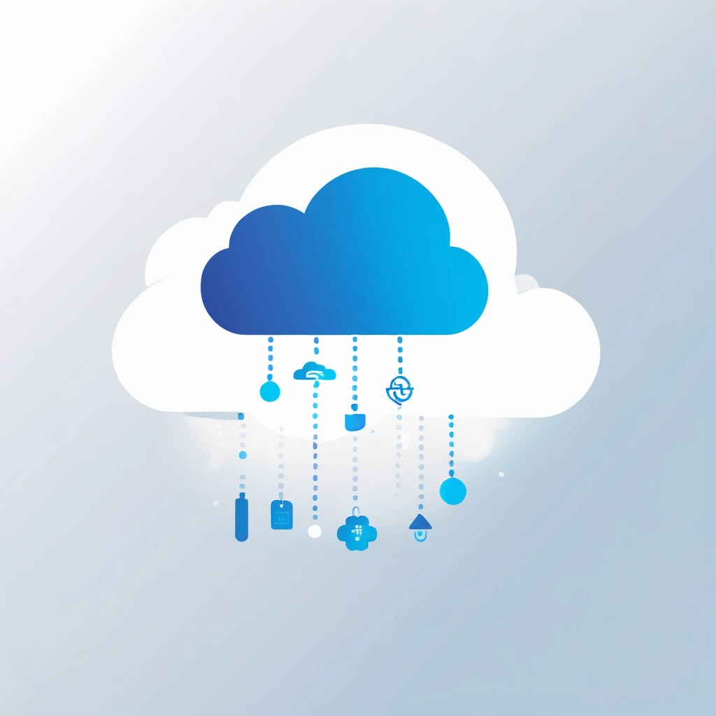 logo, A logo for MediCloud Billing Solutions LLC, featuring a cloud symbol with modern design elements. The logo should use a gradient of blue (#5AB2FF) and teal colors. The pattern should include a series of curved lines within the cloud, creating a wave-like effect, and incorporate horizontal lines beneath the cloud to symbolize layers or levels. The design should be sleek, minimalistic, and convey a sense of technology and innovation, LogoMediCloud