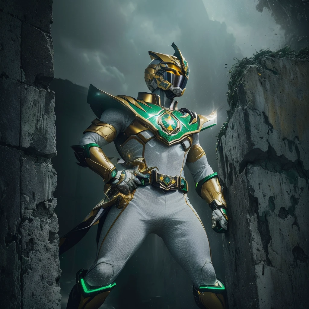 masterpiece, best quality, (extremely detailed CG unity 8k wallpaper), (best quality), (best illustration), (best shadow), absurdres, realistic lighting, (Abyss), beautiful detailed glow, art by PeterMohrBacher, a close up of a woman in a yellow and white costume holding a helmet, yellow power ranger, power ranger, the secret seventh power ranger, wearing yellow armor and helmet, , tokusatsu, green armor, power rangers film, power rangers, metallic yellow armor, profile picture, photo shoot, photo from a promo shoot, yellow head,sabertooth face power ranger helmet with scale texture of a tiger , yellow in color, with gold accents, black accents, red jewel intricate detail, highly detailed, volumetric lighting, 4k rendering, stock photo, ultra-realistic, realistic textures, dramatic lighting, depth of field, film, (very wide angle: 1.3), dark light, wide angle INa close up of a woman in a yellow costume holding a sword,yellowpower ranger, the secret seventh power ranger, power ranger, power rangers film, tokusatsu, wearing green battle armor, wearing green armor and helmet, yellow armor, metallic yellow armor, yellow ranger, kamen rider character, kamen rider, power rangers, the doomslayer mysterio
