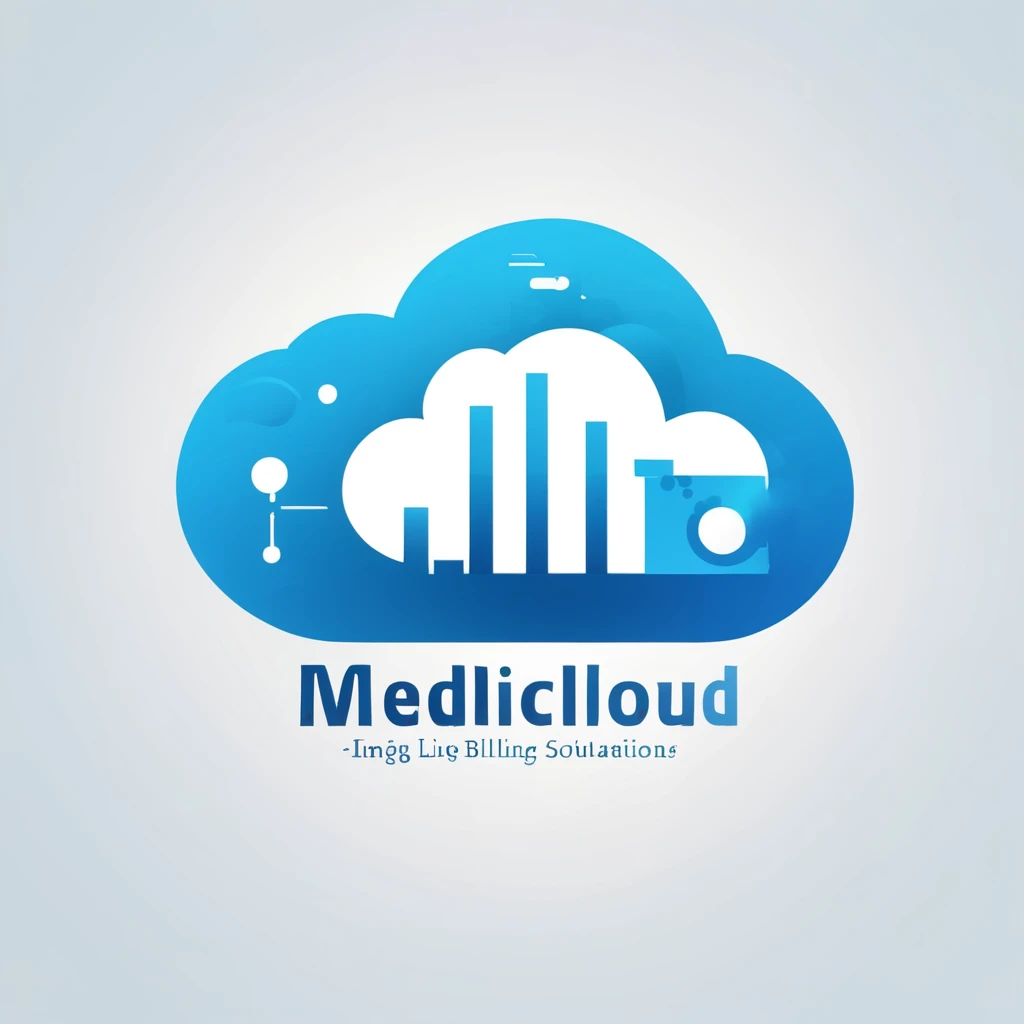 logo, A logo for MediCloud Billing Solutions LLC, featuring a cloud symbol with modern design elements. The logo should use a gradient of blue (#5AB2FF) and teal colors. The pattern should include a series of curved lines within the cloud, creating a wave-like effect, and incorporate horizontal lines beneath the cloud to symbolize layers or levels. The design should be sleek, minimalistic, and convey a sense of technology and innovation, LogoMediCloud