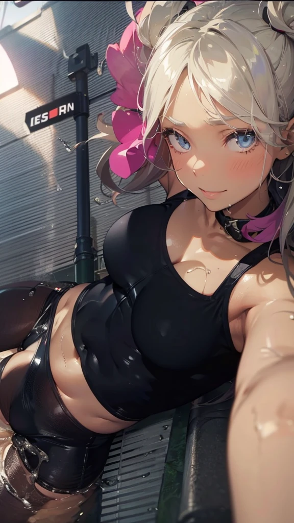 masterpiece, best quality, very aesthetic, absurdres,
full_body, close-up,
pokemon,
nessa_(pokemon),
hot_spring, outside, night, dim_lighting, steam, water, night_sky, overgrown, 1girl, wide_hips, thick_thighs, narrow_waist, slim_waist, large_breasts, huge_ass, toned, covered_abs, light_eyes, dark_hair, dark_skin, dark-skinned_female, oni, tied_hair, long_bangs, breasts_squeezed_together, dynamic_pose, partially_submerged, naughty_smile, light_smile, tomboy, one-piece_swimsuit, skin_tight, competition_swimsuit, multi-strapped_swimsuit, leotard, thigh_strap, turtleneck, navel_cutout, underboob, shiny_swimsuit, wet_swimsuit, see-through, wet_skin, shiny_skin, water_drop, steaming_body, latex, strap_pull,
