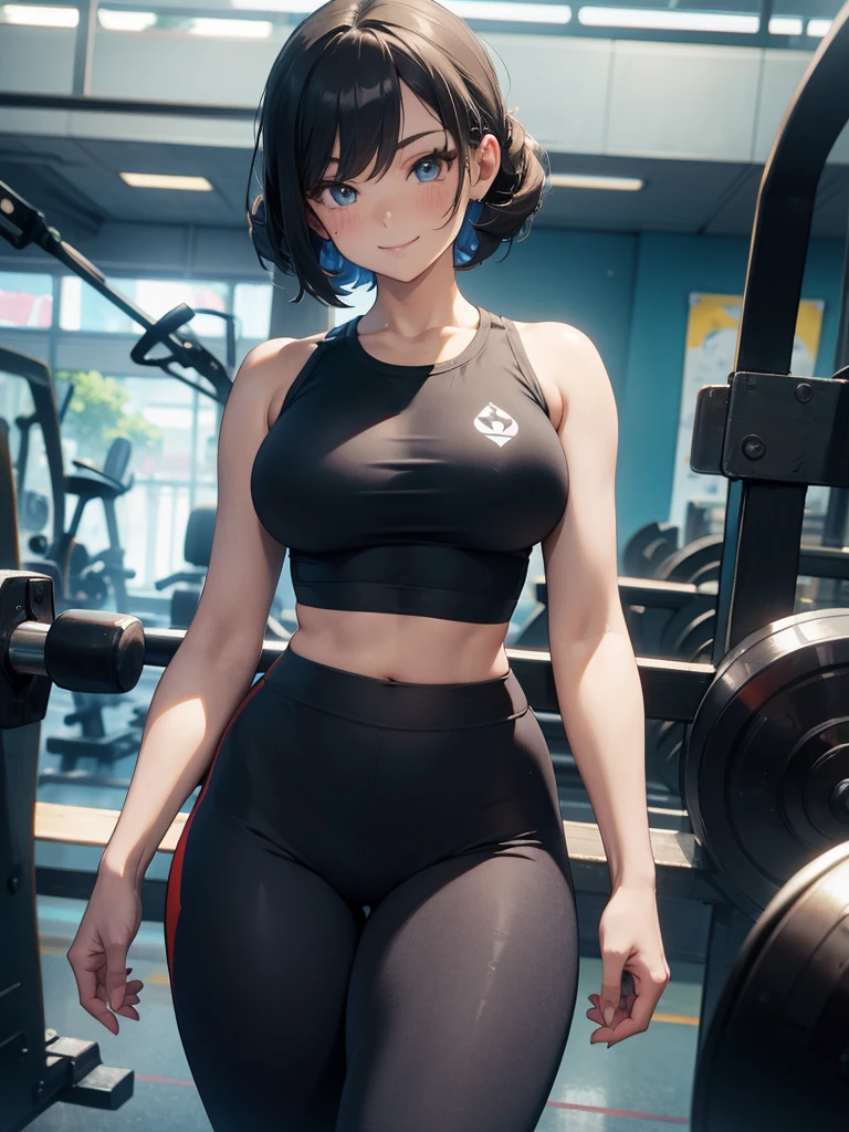 masterpiece, best quality, very aesthetic, absurdres,
 
full_body, close-up,
 
pokemon,
 
bea_(pokemon),
 
1girl, wide_hips, thick_thighs, narrow_waist, slim_waist, large_breasts, toned, naughty_smile, light_smile, tomboy, gym_clothes, gym_uniform, gym_shorts, leggings, tank_top